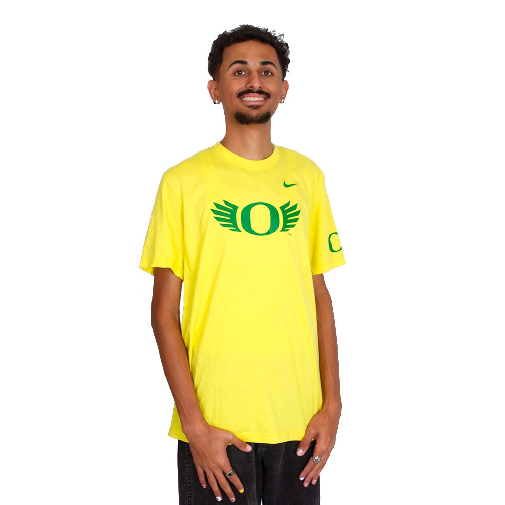 Classic Oregon O, Nike, Yellow, Crew Neck, Cotton, Men, O Wings, T-Shirt, 887718